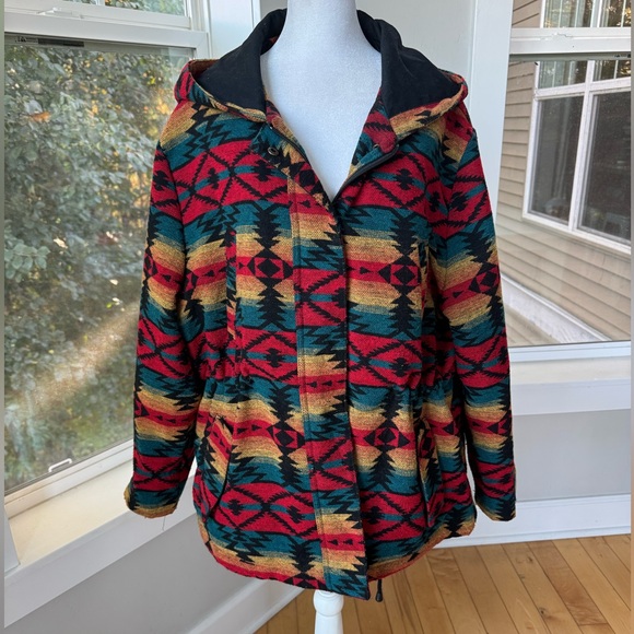 Vintage 90s Outback Trading Co Red Hooded Anorak Jacket Drawstring Waist Sz 1X - Picture 1 of 9